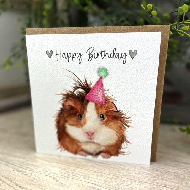 Party Guinea Pig Birthday Card - Bunny Creations