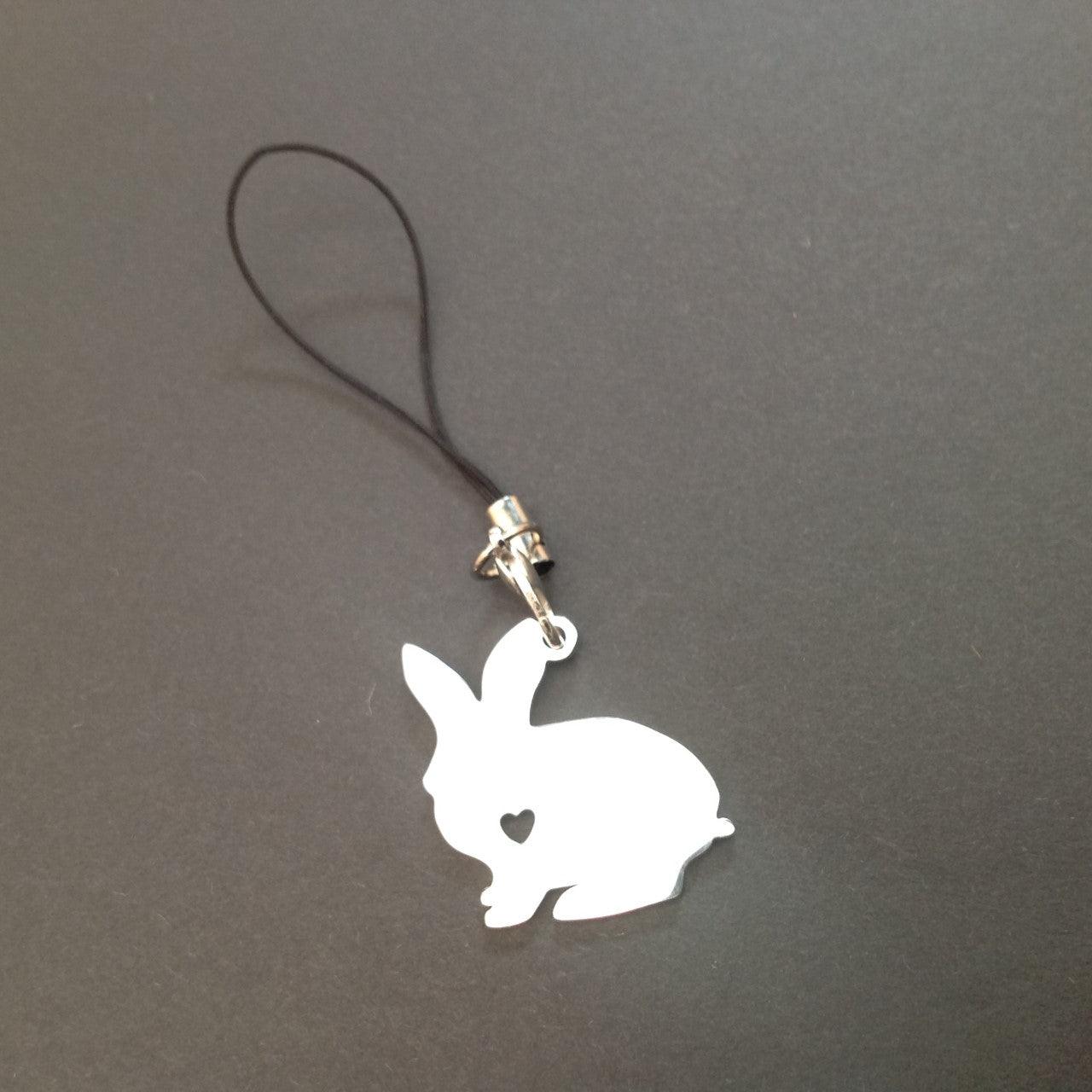 Silver Love Heart Rabbit Charm - Bunny Creations