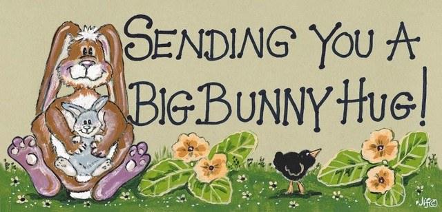 Sending You A Bunny Hug Sign - Bunny Creations