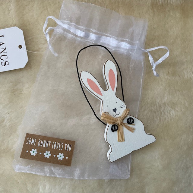 somebunny loves you Bunny Rabbit in Bag Gift Decoration out of bag