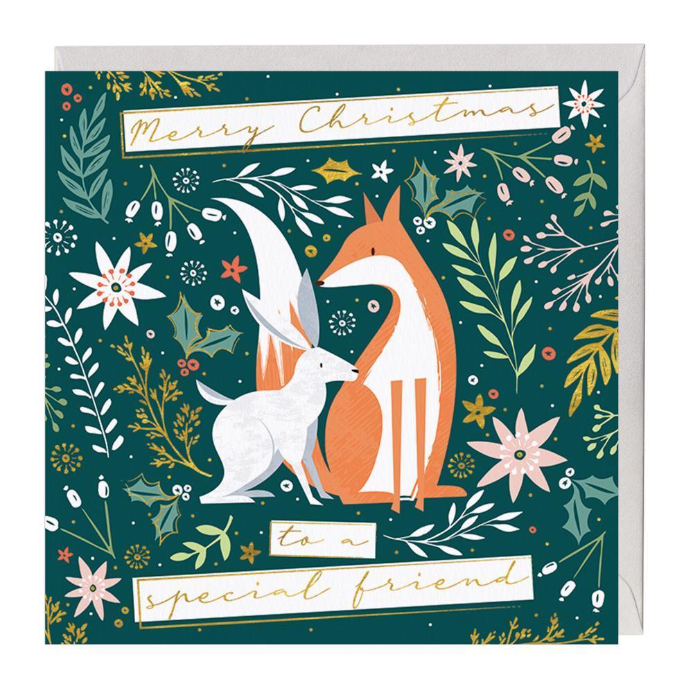 Special Friend Fox & Hare Christmas Card - Bunny Creations