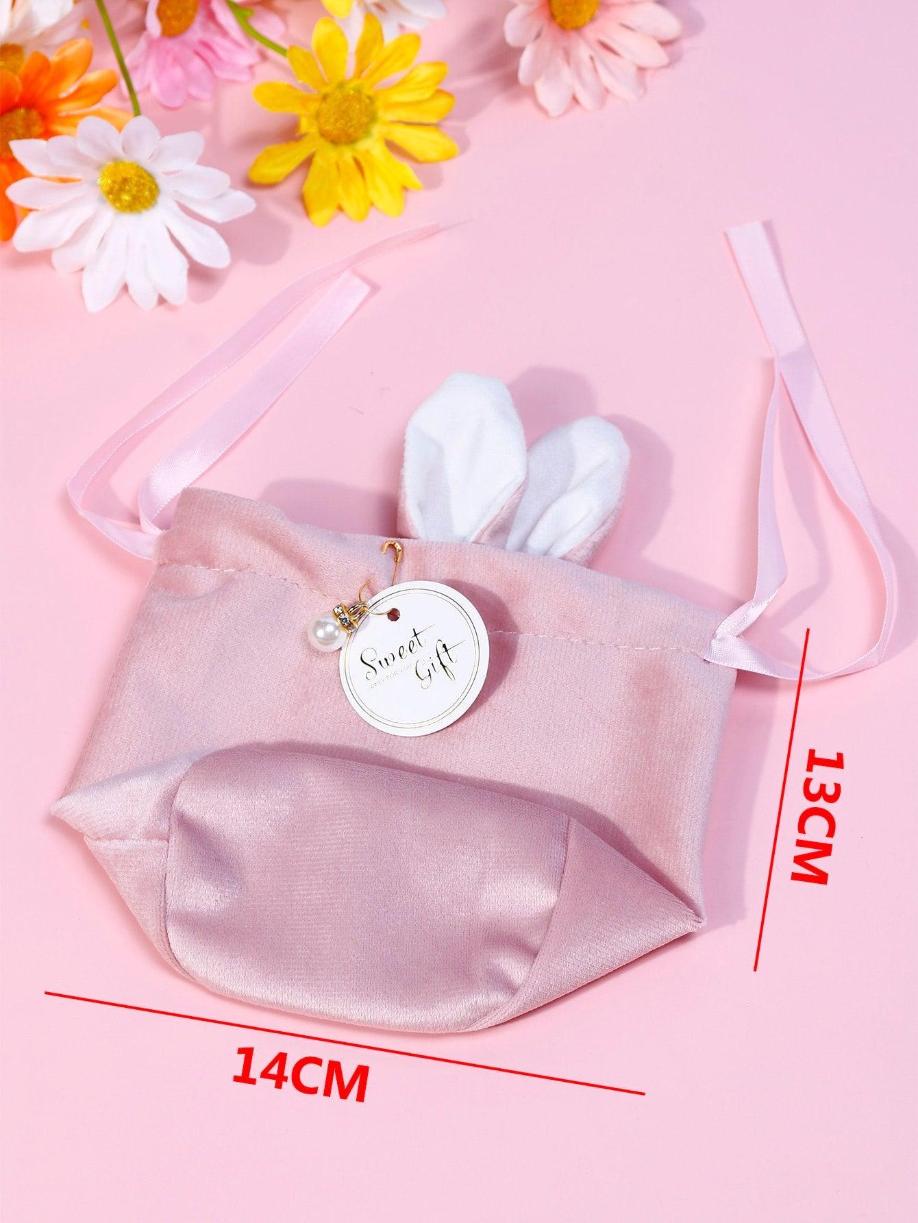 Velvet Bunny Rabbit Gift Bag - Red, Blue or Pink - Bunny Creations