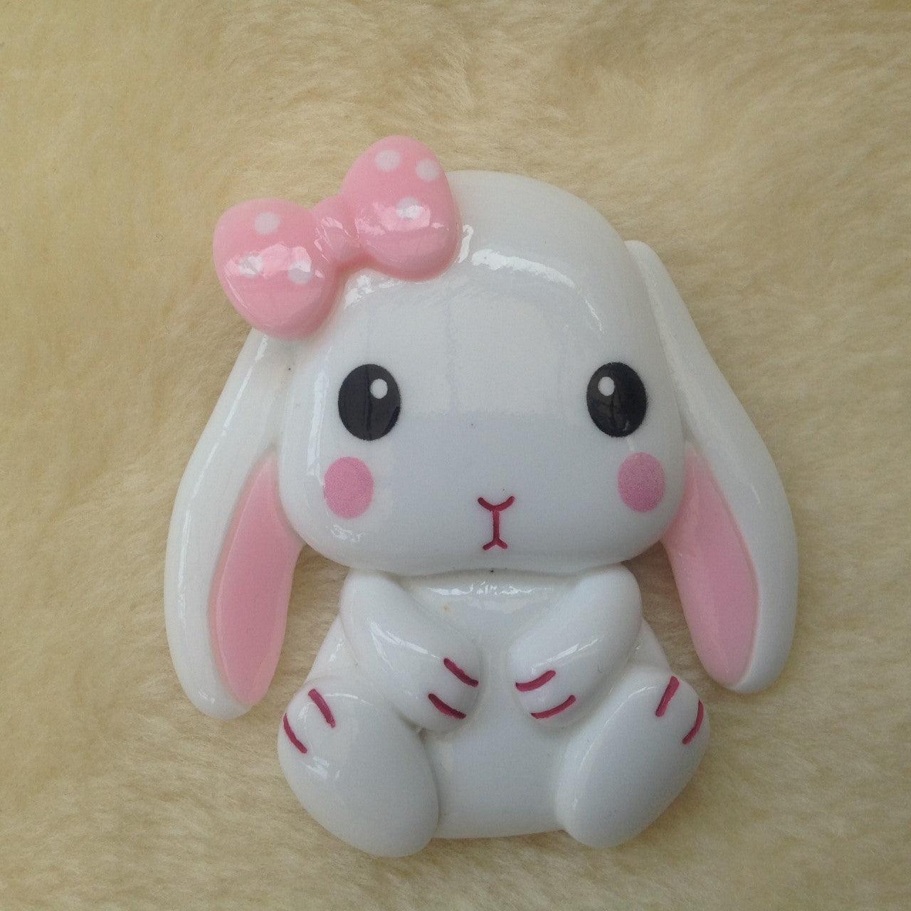 White Lop Eared Bunny Rabbit Fridge Magnet - Bunny Creations