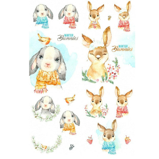 Winter Bunny Rabbit Stickers - Bunny Creations